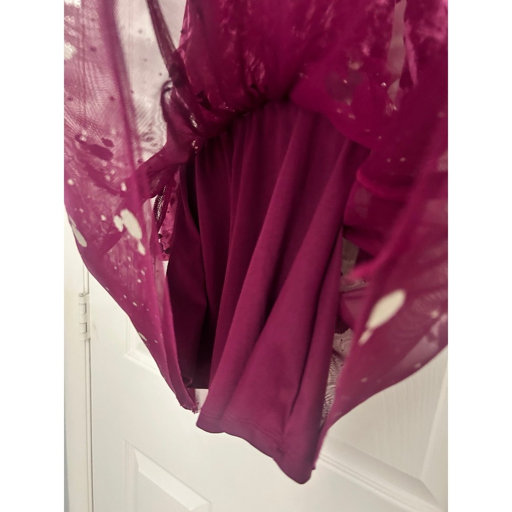 Disney Minnie Mouse Velvet Purple Long Sleeve Tulle Dress 3T - Picture 4 of 5